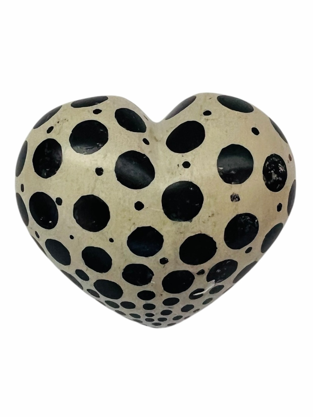 Polka Dot Heart Painted Decorative Sculpture